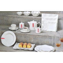 P&T porcelain factory square dinnerware plate, white ceramic, dinnerware sets